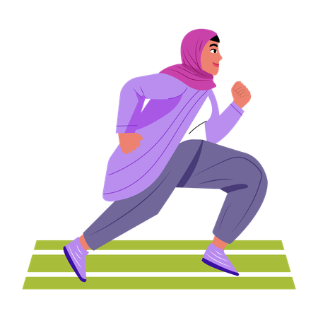 Sportlerin läuft im Rennen  Illustration