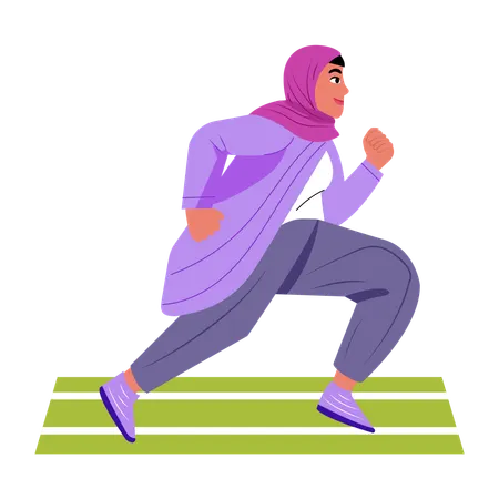 Sportlerin läuft im Rennen  Illustration