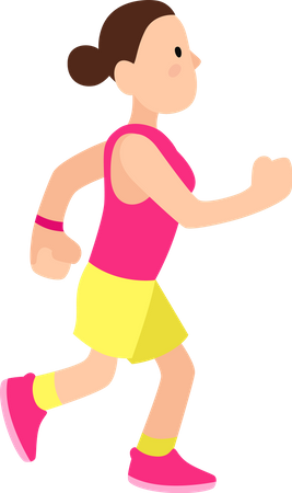 Sportliche junge Frau läuft  Illustration