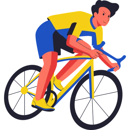 Sports boy riding cycle  Illustration