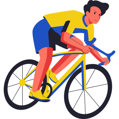 Sports boy riding cycle  Illustration