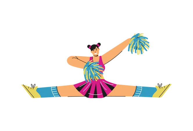 Sports cheerleader performs cheering and chanting  Illustration