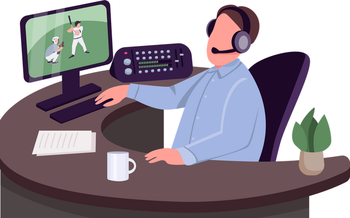 Sports commentator  Illustration