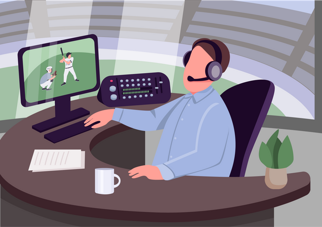 Sports commentator  Illustration