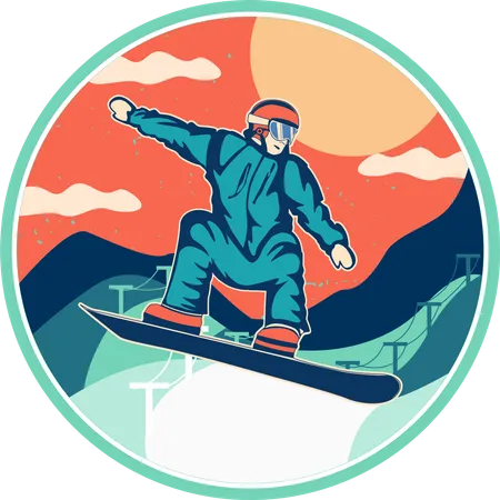 Sports d'hiver Snowboard  Illustration