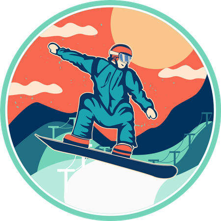 Sports d'hiver Snowboard  Illustration