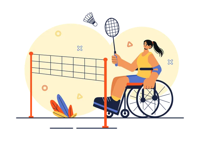 Sports for Disabled People Illustration  Illustration