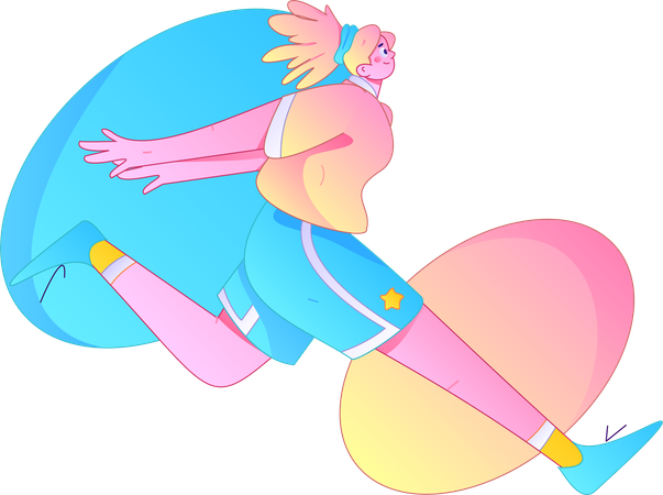 Sports girl running outside  Illustration