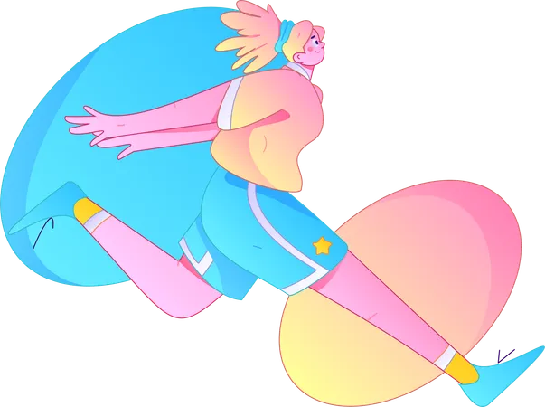 Sports girl running outside  Illustration