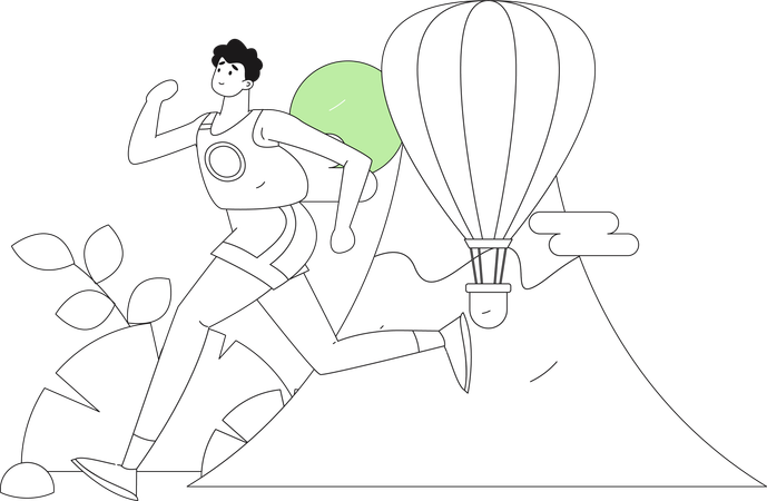 Sports man running outdoor  Illustration