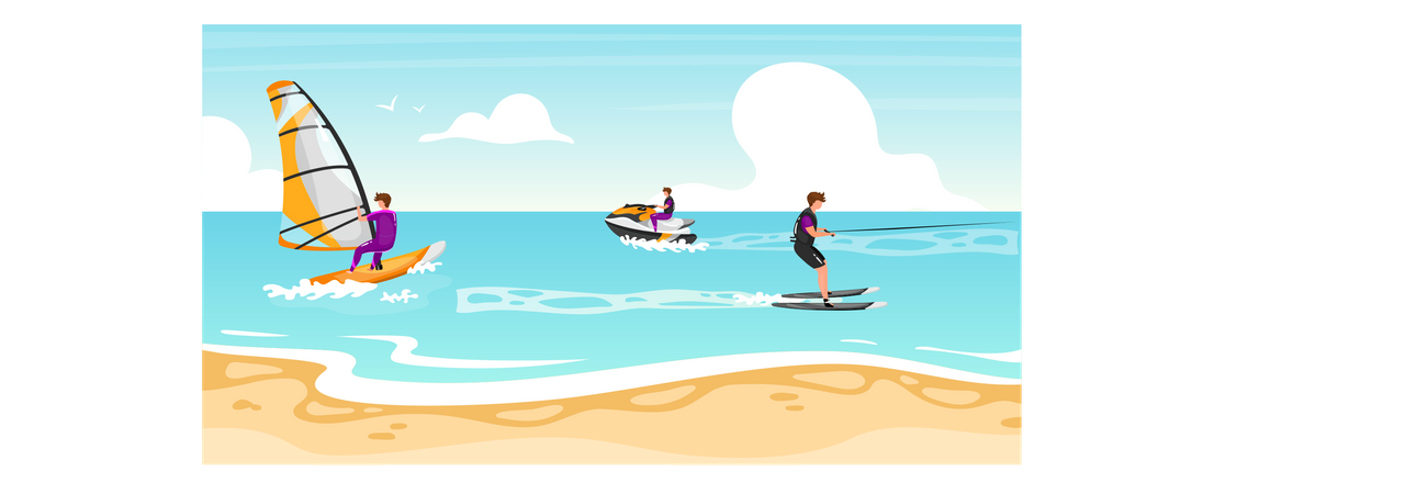 Sports nautiques  Illustration