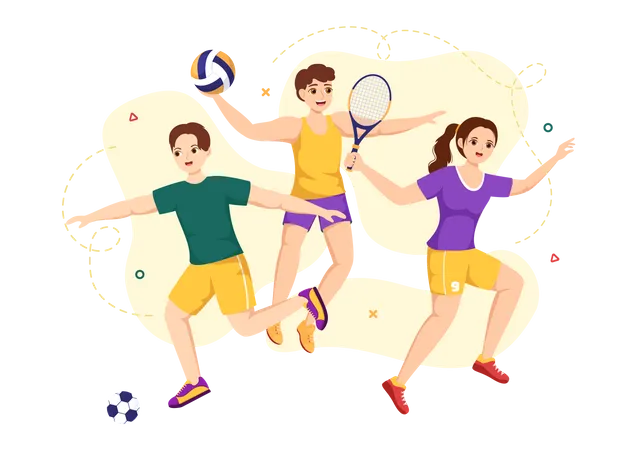 Sports person playing sports game  Illustration