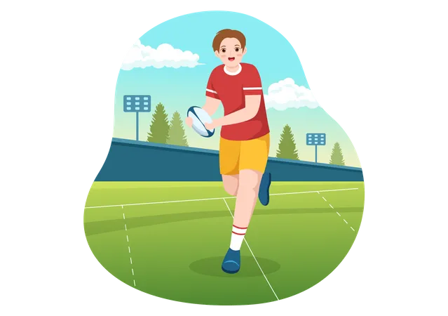 Sports Player playing rugby  Illustration