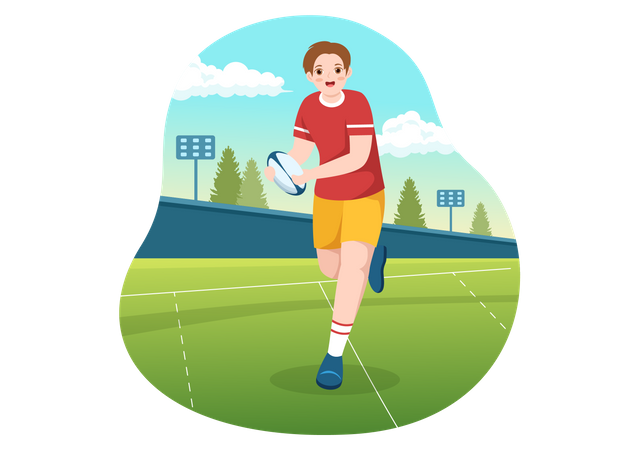 Sports Player playing rugby  일러스트레이션