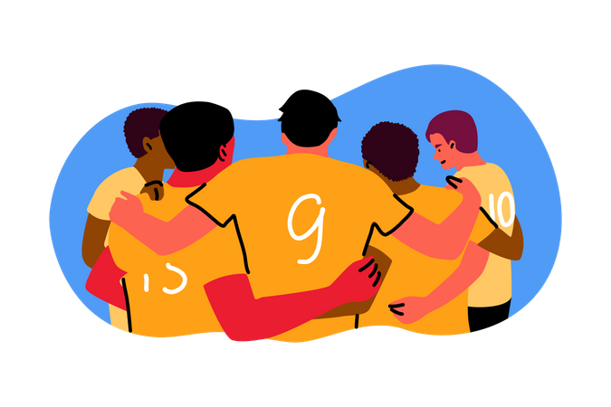 Sports team doing huddle  Illustration