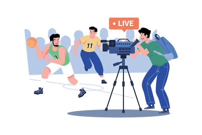 Sports Videographer Films Games And Highlights  Illustration