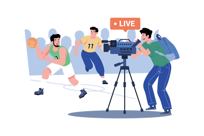 Sports Videographer Films Games And Highlights  Illustration