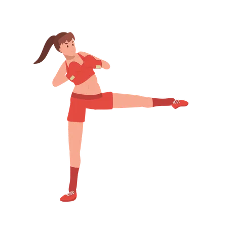 Sports Woman Boxing  Illustration