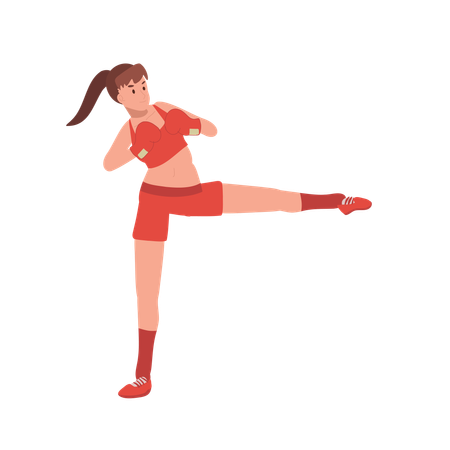 Sports Woman Boxing  Illustration