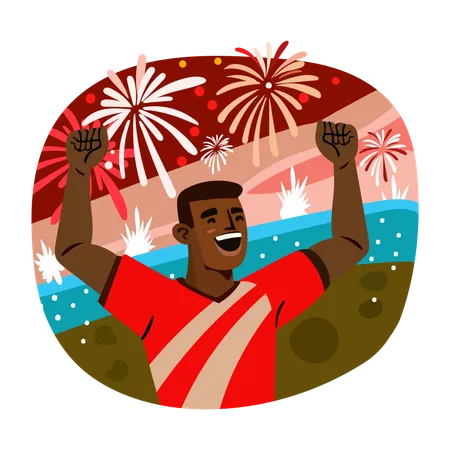 Sportsman Celebrating victory  Illustration