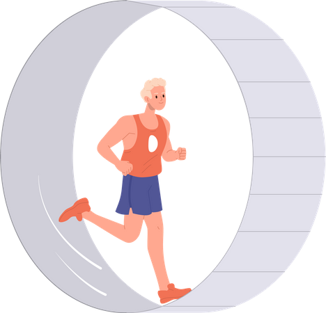 Sportsman doing running  Illustration