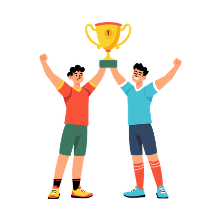 Sportsman enjoys Victory  Illustration