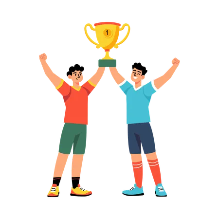 Sportsman enjoys Victory  Illustration