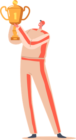 Sportsman with Gold Goblet  Illustration