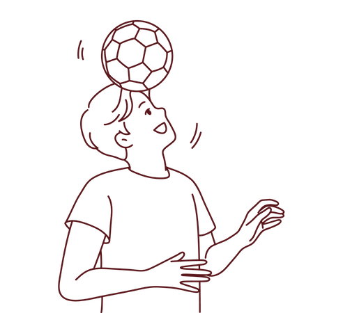 Sportspieler, der Fußball spielt  Illustration