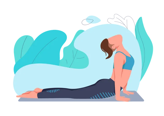 Sportswoman Doing Yoga Exercise  Illustration