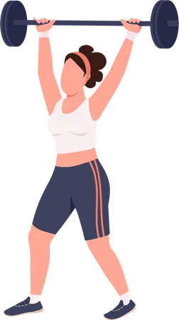 Sportswoman lifting barbell  Illustration