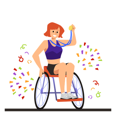 Sportswoman of sport competition for people with disabilities  Illustration