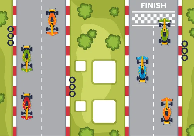 Sportwagenrennen  Illustration