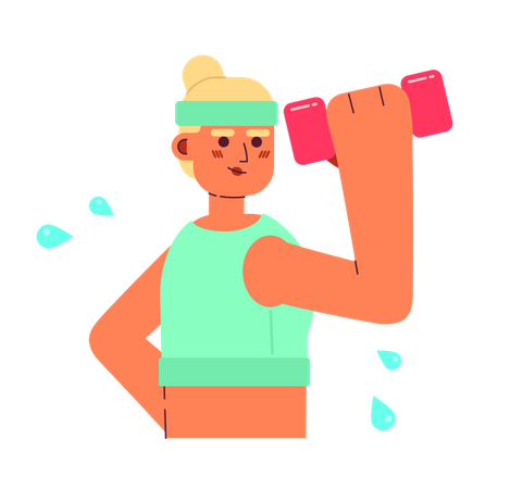 Sporty woman lifting dumbbell  Illustration