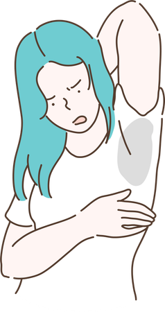 Spot of sweating on shirt  Illustration