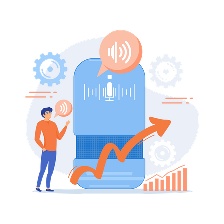 Sprachgesteuerter intelligenter Lautsprecher  Illustration