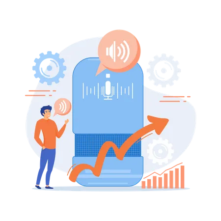 Sprachgesteuerter intelligenter Lautsprecher  Illustration