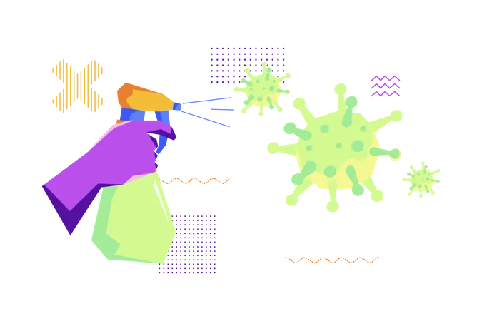 Spray désinfectant covid  Illustration