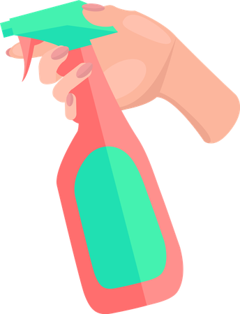 Spraying anti-bacterial sanitizer  Illustration