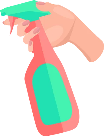 Spraying anti-bacterial sanitizer  Illustration