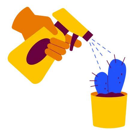 Spraying cactus  Illustration