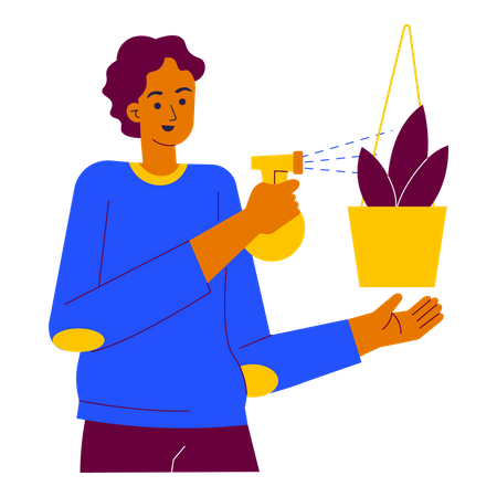 Spraying plant  Illustration