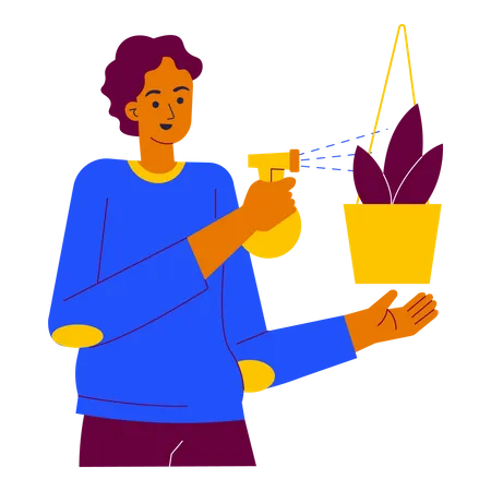 Spraying plant  Illustration