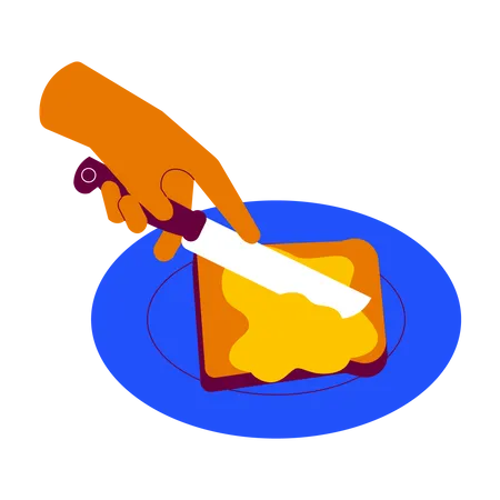 Spread jam on bread  Illustration