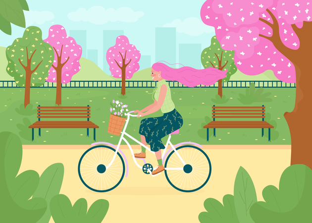 Spring recreational activity Illustration
