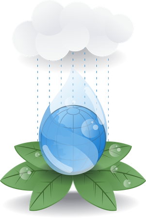 Spring water from rain  Illustration