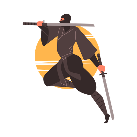 Springender Ninja  Illustration