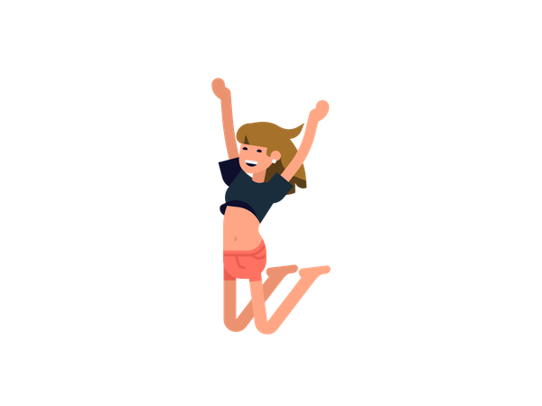 Springendes Mädchen  Illustration