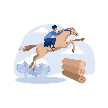 Pferd springen Hürde  Illustration