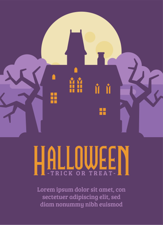 Spukhaus-Halloween-Flyer  Illustration